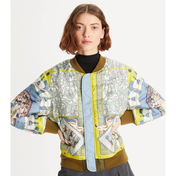 Tory Burch Jackets & Blazers - Tory Burch Reversible Nylon Twill Bomber Jacket French Olive Size 14
